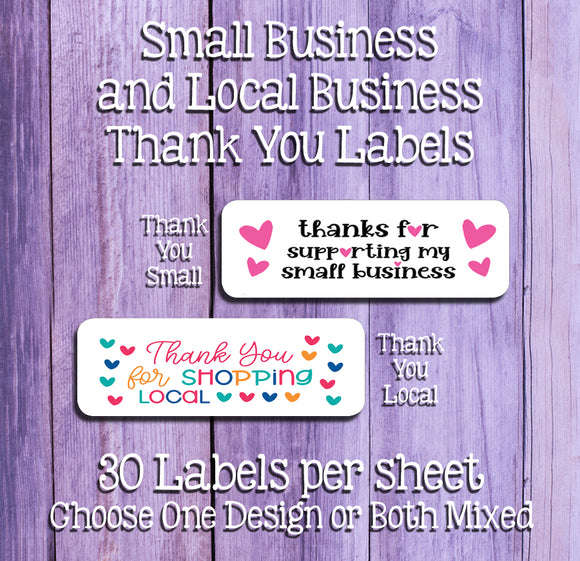 SHOP LOCAL and SUPPORT SMALL BUSINESS Order Package Labels, Sets of 30