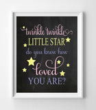 TWINKLE TWINKLE LITTLE STAR INSTANT DOWNLOAD Wall Decor Art Print Nursery Decor - J & S Graphics