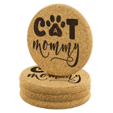 CAT MOMMY Cork Coasters, Set of 4