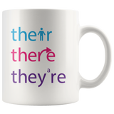 THEIR, THERE and THEY'RE Grammar COFFEE MUG - J & S Graphics