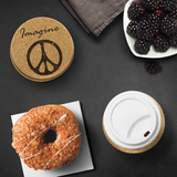 IMAGINE PEACE 4 pc Cork Coaster Set
