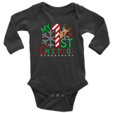 Baby's First Christmas Onesie Short Sleeve, Long Sleeve or Infant T-Shirt - J & S Graphics
