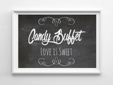 Rustic Look CANDY BUFFET 8x10 Wedding or Shower Decor Print - J & S Graphics