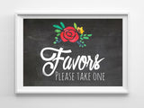 Rustic Look Take a FAVOR 8x10 Wedding or Shower Decor Print - J & S Graphics