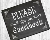 Rustic Look Sign our Guestbook, Instant Download 8x10 Printable Wedding or Any Event Sign - J & S Graphics