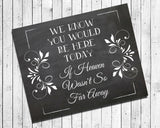 Rustic Look WEDDING MEMORIAL SIGN 8x10 Wedding Decor Print - J & S Graphics