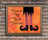 HALLOWEEN Wall Decor Witch Legs Digital Typography Instant Download Wall Art File - J & S Graphics