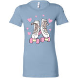 Retro White and Pink ROLLER SKATES Women's T-Shirt