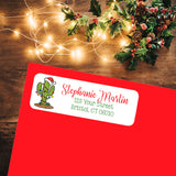 CHRISTMAS CACTUS Return Address LABELS, Personalized - J & S Graphics