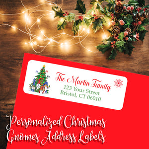 Christmas GNOMES Return Address Labels, Personalized