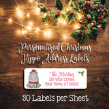 Christmas HIPPO Return Address Labels, Personalized - J & S Graphics