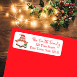 CHRISTMAS Return Address Labels, Family Christmas OWL, Personalized - J & S Graphics
