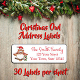 CHRISTMAS Return Address Labels, Family Christmas OWL, Personalized - J & S Graphics