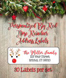 Reindeer Christmas Return Address Labels, Personalized - J & S Graphics