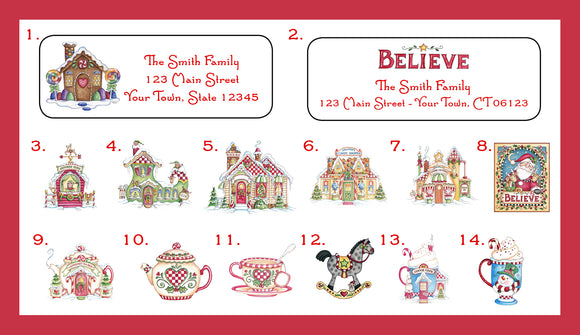CHRISTMAS Address Labels, SANTA'S WORKSHOP Family - J & S Graphics