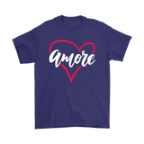 AMORE with Heart Short Sleeve Men's, Unisex & Women's T-Shirt