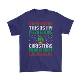 Ugly Christmas Sweater T-SHIRT PIZZA EATING PJ T-Shirt