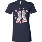 Retro White and Pink ROLLER SKATES Women's T-Shirt