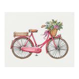 11" x 14" Bicycle with Flowers Poster Print #2 Watercolor Look