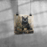 12" x 12" Gothic Black Cat Poster