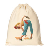 1940s Pinup Girl Mason Drawstring Canvas Backpack