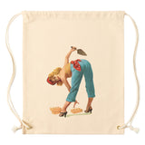 1940s Pinup Girl Mason Drawstring Canvas Backpack