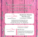 Personalized THIRTY-ONE Consultant CATALOG/Address LABELS, 30 Return Address Labels per sheet - J & S Graphics