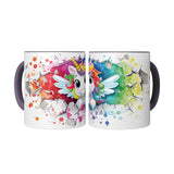 3D Look Rainbow Unicorn 11oz Purple Accent Coffee Mug