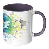 3D Look Rainbow Unicorn 11oz Purple Accent Coffee Mug