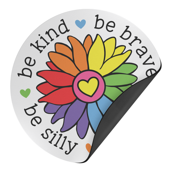 Be_Kind_Be_Brave_Be_Silly_Be_You_55_RoundCarMagnet_Folded_Mockup.png