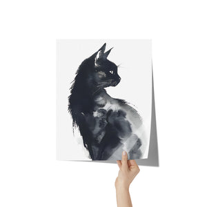 Beautiful BLACK CAT 11x14 PRINT POSTER