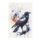 Beautiful Raven Watercolor Style Print 12x18 Poster, Glossy or Matte