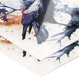 Beautiful Raven Watercolor Style Print 12x18 Poster, Glossy or Matte