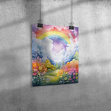 Beautiful Watercolor Look RAINBOW 11x14 Poster Print, Matte or Glossy