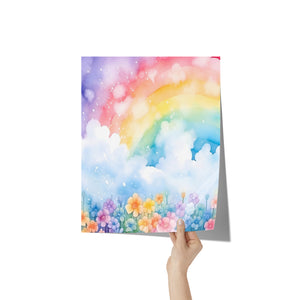 Beautiful Watercolor Look RAINBOW 11x14 Poster Print, Matte or Glossy