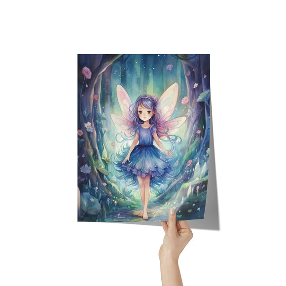 Beautiful Woodland FAIRY 11x14 Poster Print, Matte or Glossy