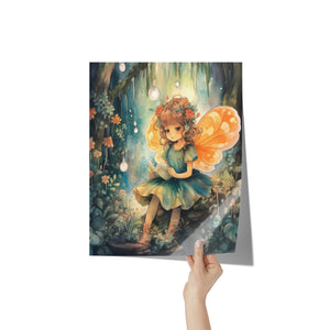 Beautiful Woodland FAIRY 11x14 Poster Print, Matte or Glossy
