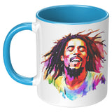 Bob Marley 11oz Coffee Mug, Plain White or Color Accent
