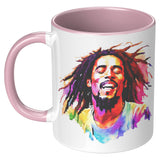 Bob Marley 11oz Coffee Mug, Plain White or Color Accent