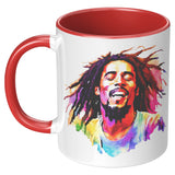 Bob Marley 11oz Coffee Mug, Plain White or Color Accent