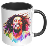 Bob Marley 11oz Coffee Mug, Plain White or Color Accent