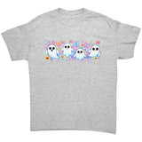 Bright Floral Ghosts Unisex T-Shirt, Cute Ghosts