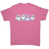 Bright Floral Ghosts Unisex T-Shirt, Cute Ghosts