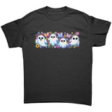 Bright Floral Ghosts Unisex T-Shirt, Cute Ghosts