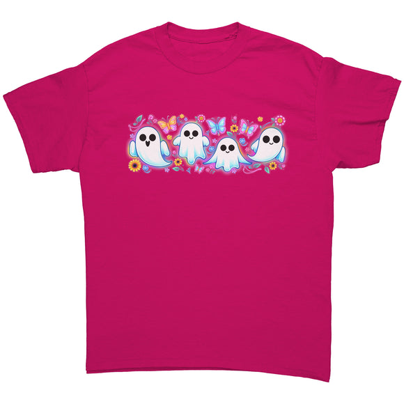 Bright Floral Ghosts Unisex T-Shirt, Cute Ghosts
