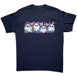 Bright Floral Ghosts Unisex T-Shirt, Cute Ghosts