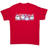 Bright Floral Ghosts Unisex T-Shirt, Cute Ghosts