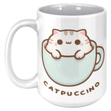CATPUCCINO 15oz COFFEE MUG, Cute Cat