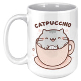 CATPUCCINO 15oz COFFEE MUG, Cute Cat