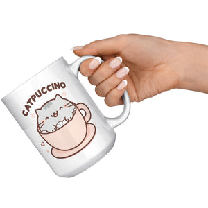 CATPUCCINO 15oz COFFEE MUG, Cute Cat